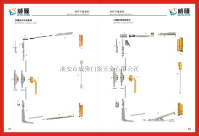 C20槽/K23槽外平开外悬五金件总成（合页款）